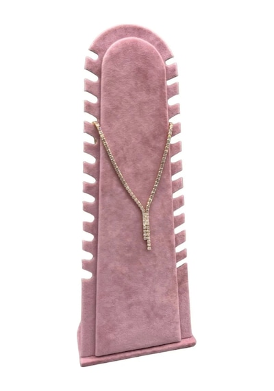 Yerli Üretim Riyad Model Süet Kumaş Pembe Renk 31/11 Cm Ayaklı Kolye-halhal Sergileme Standı Çok Renkli