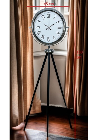 Krom Asalet Tripod Ayaklı Saat