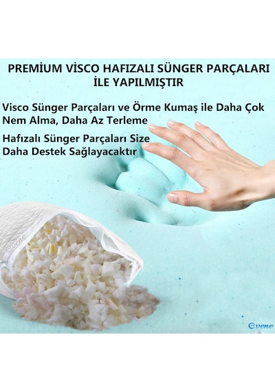 Visco Yastık Ortopedik Terletmeyen 4 Adet Visko Uyku Yastığı
