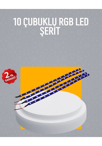 Hubrendy Tekno Led Yağmur Işığı Seti 10 Adet Meteor Çubuk Aydınlatma
