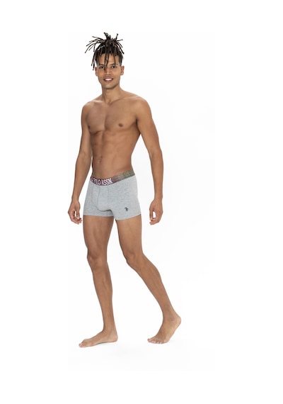 U.s. Polo Assn. Erkek Siyah - Gri Melanj - Lacivert 3 Lü Boxer Siyah - Gri Melanj - Lacivert