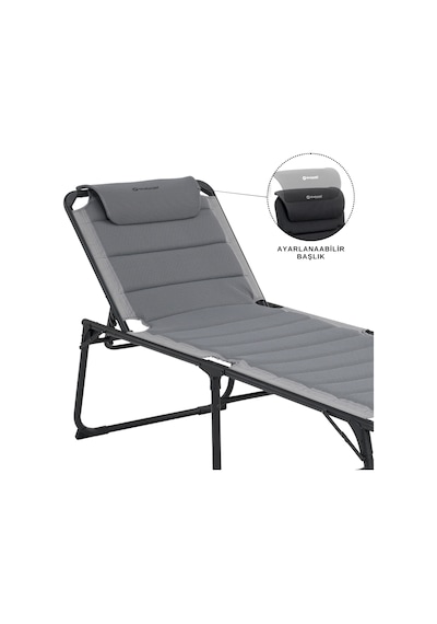 Outwell Samoa Premium Ultra Konforlu 5 Pozisyonlu Katlanır Şezlong Grey Gri