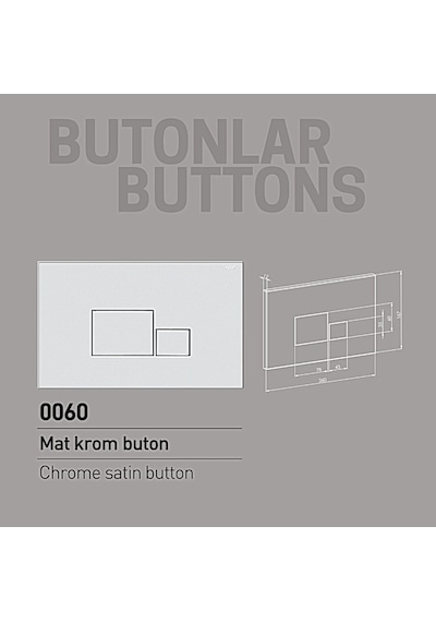 Nkp Gömme Rezervuar Butonu Mat Krom - Nkp0060 Krom