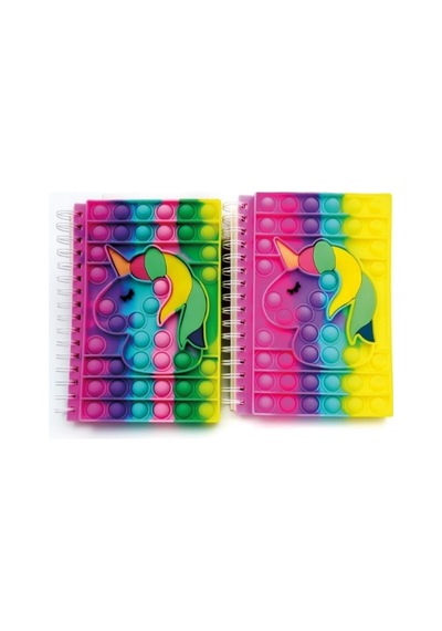 Özel Seri Unicorn Tasarımlı Pop-ıt Defter Günlük Hediyelik Eşya Yazı Defteri Çok Renkli