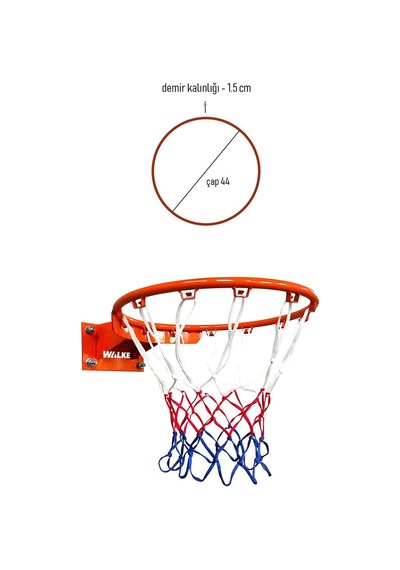 Walke Basketbol Çemberi Tek Kat Fileli Basketbol Potası