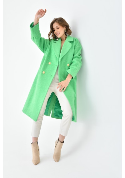 Ftz Women Kadın Kravuze Kaşe Kaban Benetton 30642-benetton Benetton Yeşili
