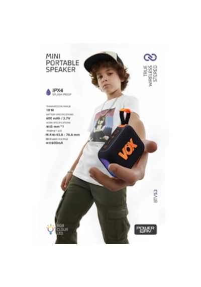Powerway Ipx4 Vox Usb Hafıza Kartı Aux Radyo Led Işıklı Bluetooth Hoparlör Hi-fi Ses Bombası