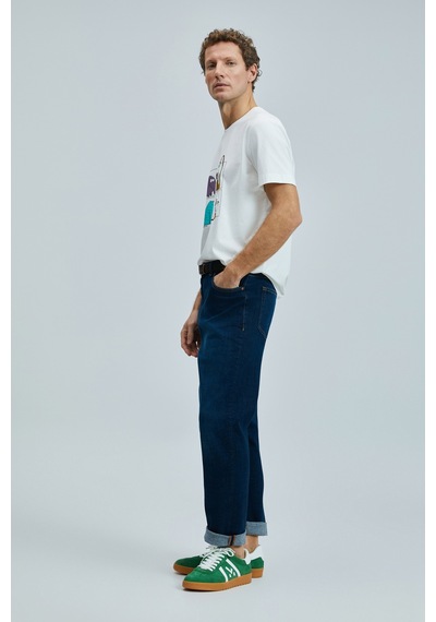 Lufian Funky Modern Grafik T- Shirt Kırık Beyaz Kırık Beyaz 111020254100510 KIRIK BEYAZ