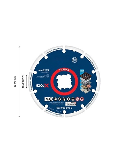 125 Mm Elmas Kesme Diski, X-lock Sistem, Uzun Ömürlü