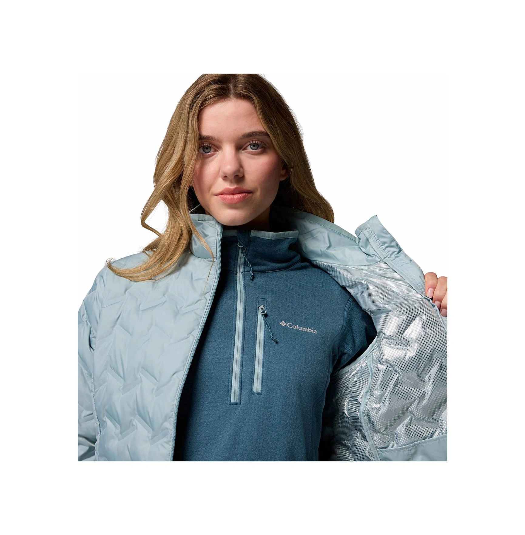 Columbia Wk5173 Delta Ridge Iı Down Jacket Kadın Mont-30853 Mavi