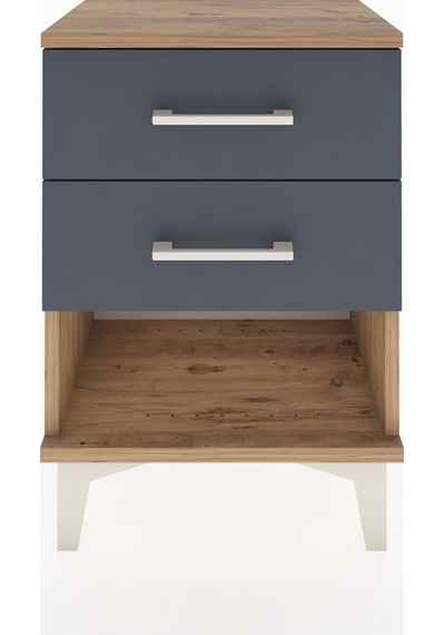 Arges Komodin 2 Çekmeceli 44x30x64 Çam-antrasit Atlas Çam