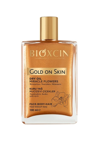 Gold On Skin Kuru Yağ Yasemin, Manolya, Hanımeli, Kalendula Ve Hindistan Cevizi Yağları İçeren Işıltı Veren Nemlendirici 100 Ml Tüm Cilt Tipleri İçin