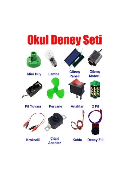 Okul Deney Seti Güneş Panelli Eğitici Elektrik Devresi Kiti