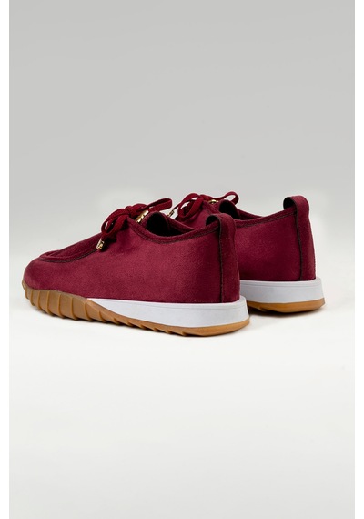 Tw Tonny White New York 057 Kadın Renkli Tabanlı Sneaker Yürüyüş Ayakkabısı Bordo