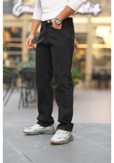 Little Cup Jeans Co Erkek Siyah Baggy Fit Rahat Kalıp Jean Pantolon