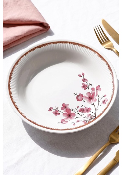 Lüx Sakura Desen Seramik 6 Kişilik Yemek Seti 20 Cm Diğer
