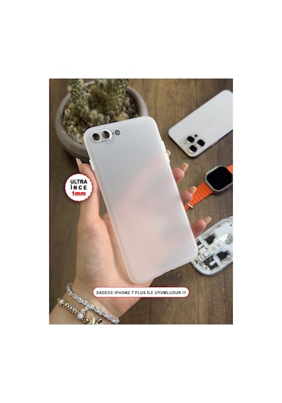 İphone 7 Plus Uyumlu Süper İnce Mat Ultra Thin Silikon Kılıf Gri