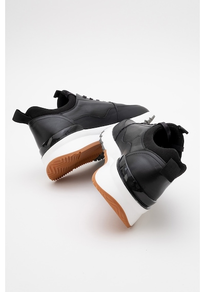 Marcomen Erkek Kalın Taban Bağcıklı Sneaker Gerçek Deri Mc 21323 Siyah Siyah
