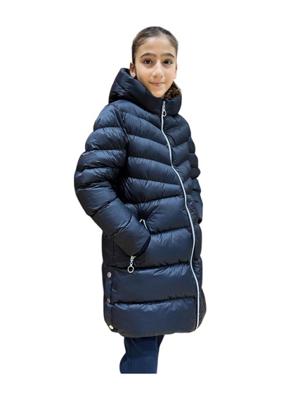 Kız Çocuk Kapüşonlu Kışlık Şişme Mont 51338 Siyah