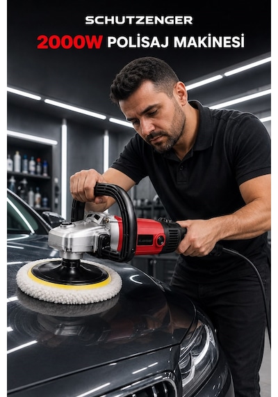 R-2000w Elektirikli Polisaj Makinesi Devir Ayarlı 6 Kademeli 180mm Pasta Cila Makinesi Pro Kırmızı Alman