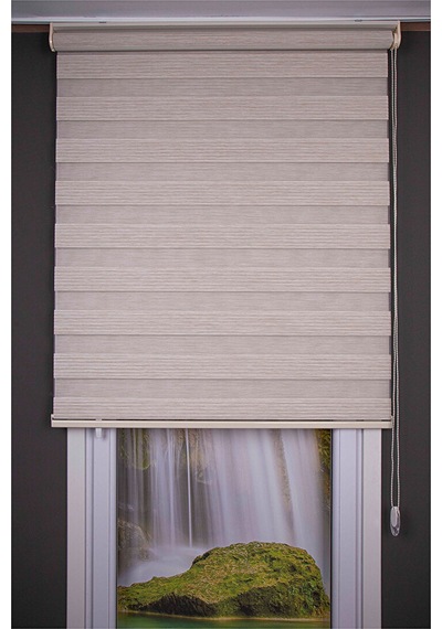 Oba Perde Bambu Pileli Zebra Perde Beyaz 160 x 190