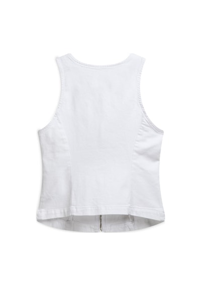 LTB Isella Slım Fit Fermuarlı Beyaz Jean Yelek