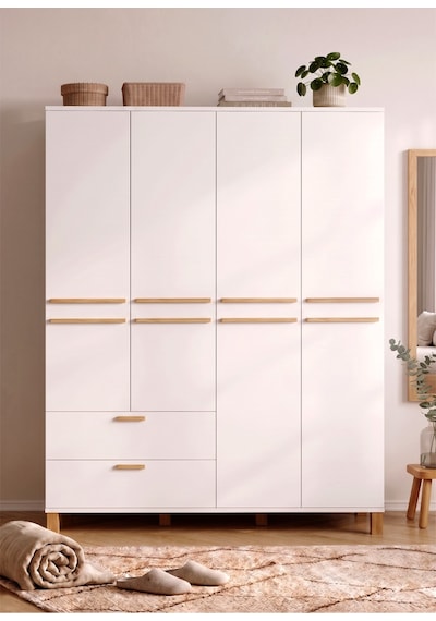 Oslo Ahşap Ayaklı 4 Kapaklı 2 Çekmeceki Raflı Bölmeli Gardırop Genç Odası Dolabı Elbise Dolabı Beyaz Ol19-w Oslo Ahşap Ayaklı 4 Kapaklı 2 Çekmeceki Raflı Bölmeli Gardırop Genç Odası Dolabı Elbise Dolabı Beyaz Ol19-w
