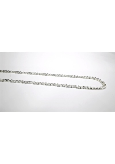 Omar Silver Unisex Gurmet 2,2 Mm Gümüş Kolye Zincir-Beyaz-50 Cm