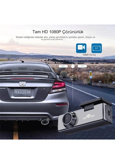 Dahili Wifi Dahili Mini Ekran 1080P Araç Kamerası