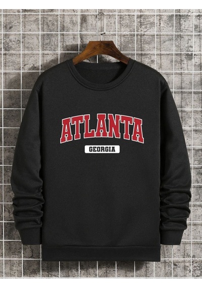 Altamira Unisex Atalanta Baskılı Bisiklet Yaka Oversize Sweatshirt 001
