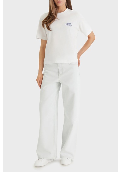 Calvin Klein Bayan T Shirt Lv047f801g Yaf Beyaz BEYAZ