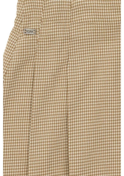 U.S. Polo Assn. Kız Çocuk Camel Pötikare Pileli Dokuma Etek 50301357-VR015