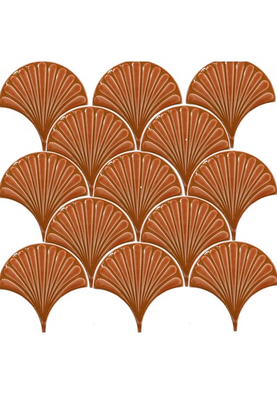 Armada Çini 17x17 Cm Karamel İstiridye Balık Pulu Desenli Çini