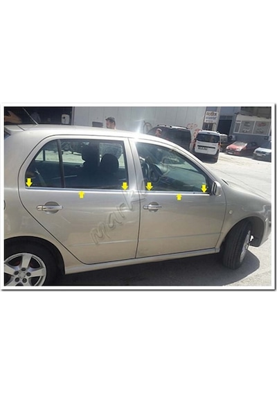 Skoda Fabia Sedan Krom Cam Çıtası 2000-2007 4 Parça Paslanmaz Çel