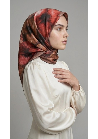 Levidor Kristal Eşarp Zambak Desen Taba