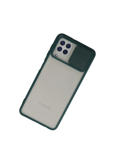 Samsung Uyumlu,  Galaxy A22 Kılıf Palm Buzlu Kamera Sürgülü Silikon - Yeşil