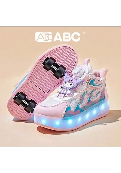 Kız Çocuk Spor Ayakkabı Şarj Edilebilir Farklı Modlarda Led Işıklı Kapanabilir Tekerlekli Çok Renkli Kız Çocuk Spor Ayakkabı Şarj Edilebilir Farklı Modlarda Led Işıklı Kapanabilir Tekerlekli Çok Renkli
