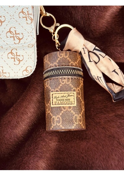 Elora Atelier Fular Detaylı Mini Çanta Charm Taba