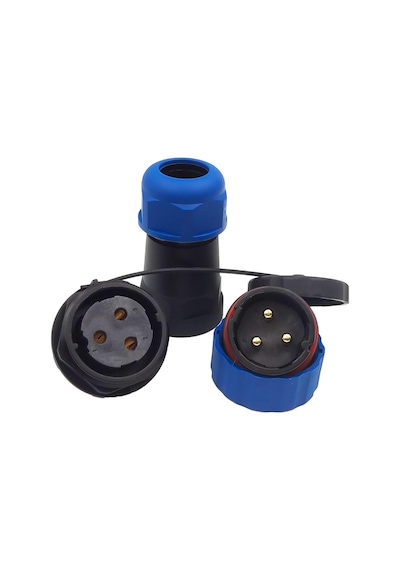 SD28 SU GEÇİRMEZ 3 PİN ERKEK-DİŞİ YUVARLAK 28 MM KONNEKTÖR