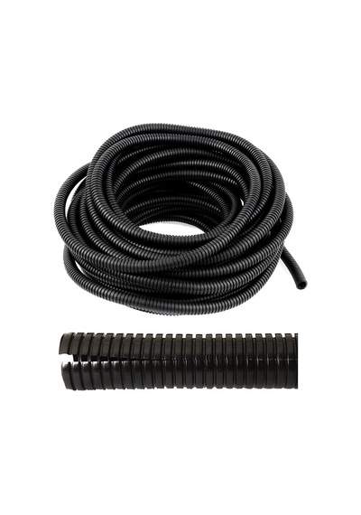 12mm Yarıklı Spiral Hortum Kablo Gizleme İzolasyon Borusu Esnek Siyah