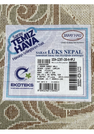 Saray Halı Lüks Nepal 12397 150x230 Vizon Kiremit Krem 4 M2 Halı