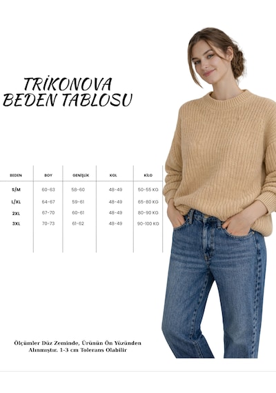 Trikonova Oversize Triko Kazak Bisküvü