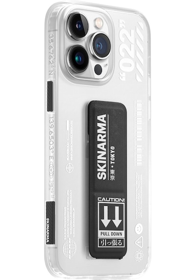 Apple Uyumlu iPhone 14 Pro Kılıf Skinarma Standlı Şeffaf Tasarımlı Taihi Sora Kapak