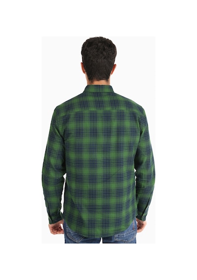 Colin's Colins Slim Fit Kareli Yeşil Erkek Uzun Kol Gömlek Yeşil