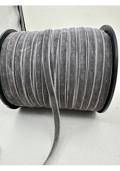 Paşateks- 1 Cm Düz Kadife-5 Metre -ef.gri