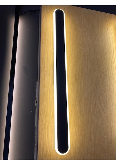 58 Cm 18w Dekoratif Stıck Aplik 3000k Sarı Işık Elektrik Bağlantısı Gerektirir Modern Şık Led Aplik Siyah