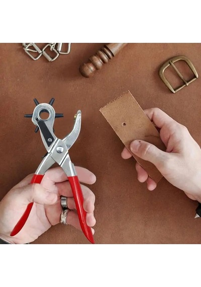 Kemer Delme Makinası Pratik 6 Başlıklı Kemer Delme Aleti Metal Kemer Delme Aparatı Kemer Delme