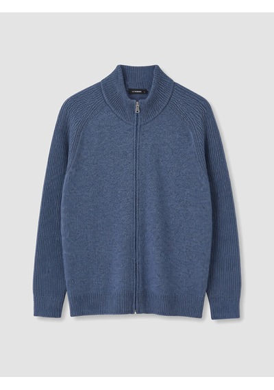 LC Waikiki Lc Waıkıkı Mavi Regular Fit Dik Yaka Erkek Triko Hırka
