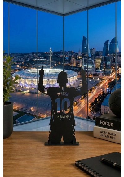 Messi Gamer Zone Tabela 3d Oyuncu Odası Dekoru Gaming Dekorasyon Masaüstü Gamer Biblo Oyun Odası Aksesuarı