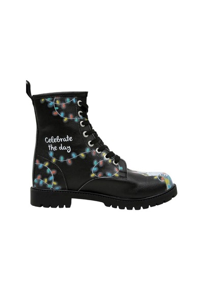 Kadın Vegan Deri Siyah Uzun Bot - Celebrate The Day Tasarım Multicolor